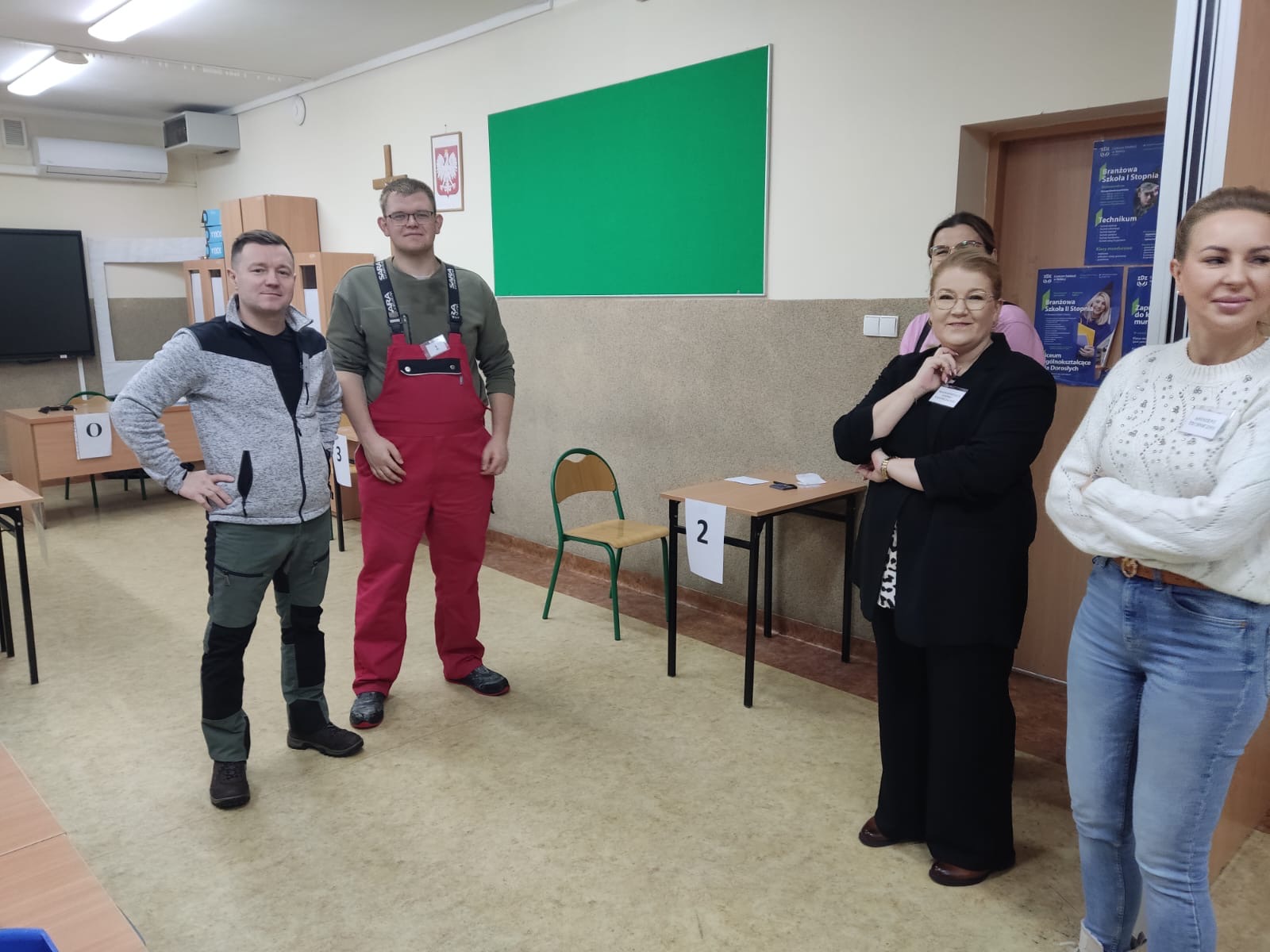 Kursanci na egzaminie